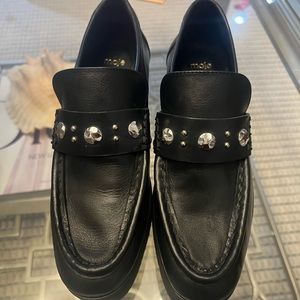 Maje Flatzstud Plat Foam loafer in leather and studs size 37